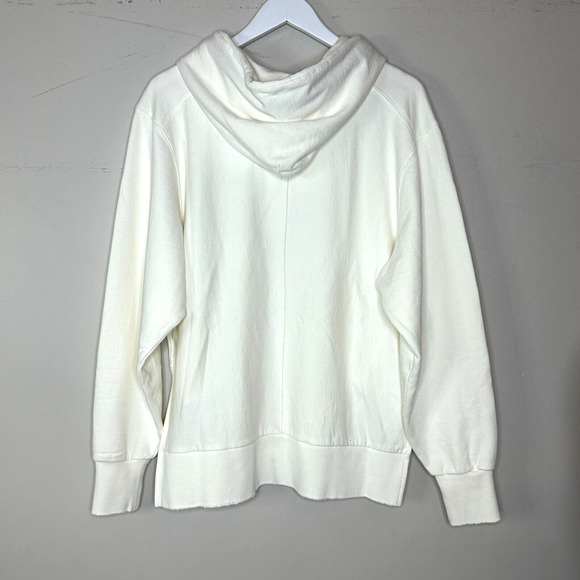 Sandrine Rose L'Artiste Pullover Distressed Hoodie Sweatshirt Cream Women S NWT - Picture 3 of 11